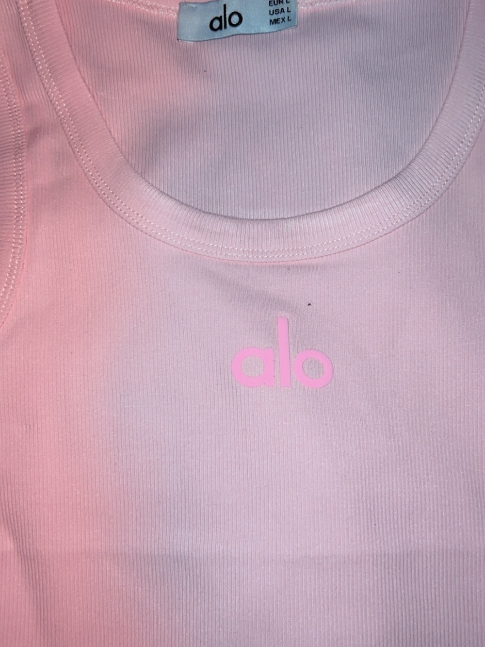 ALO Yoga Light Pink Ribbed Tank Top